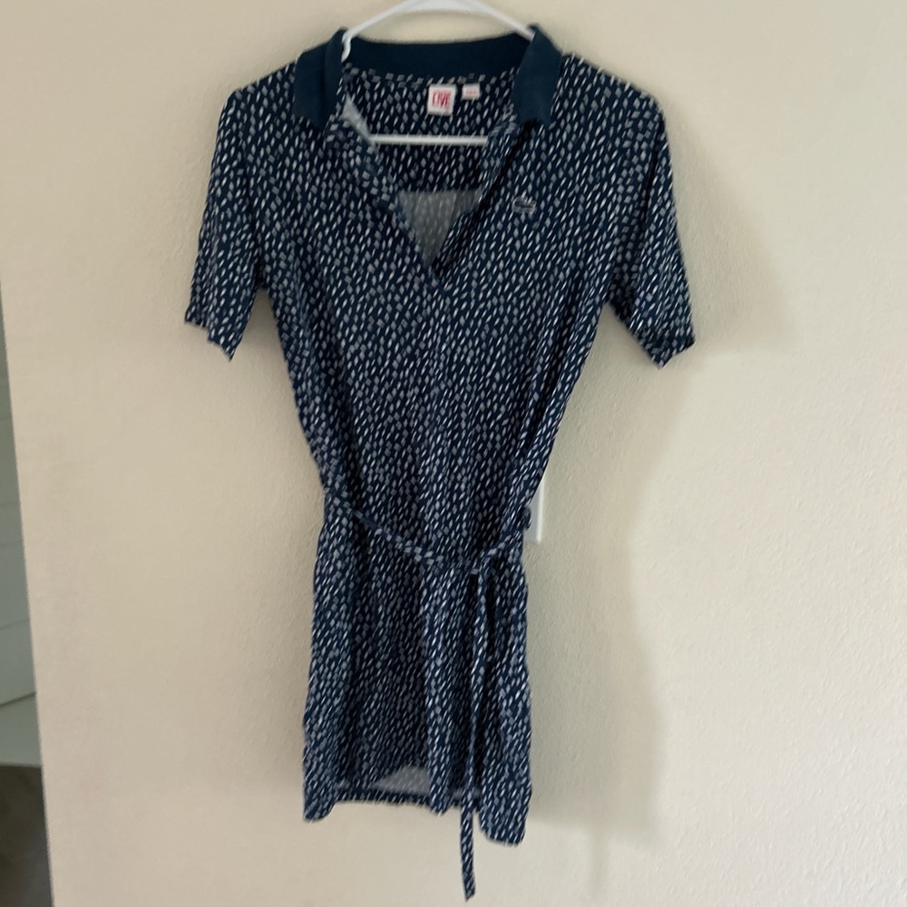 Lacoste Navy Blue Button Down Shirt Dress